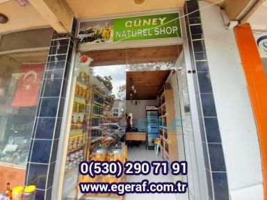 Bursa Orhangazi Güney Naturel Shop Kova Pleksi Kapak Ahşap Zeytin Stand